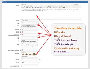 định cấu hình sản phẩm web bán hàng