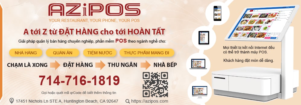 AZiPOS phần mềm quản lý nhà hàng - quán ăn- tiệm nước - thực phẩm mang đi